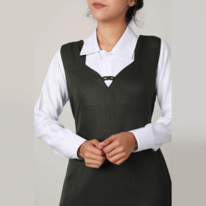 مريول متوسط شيال زيتي مع سحاب خلفي