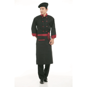 ابرون رجالي للطهاة باللونين الاسود والخمري