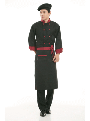 ابرون رجالي للطهاة باللونين الاسود والخمري