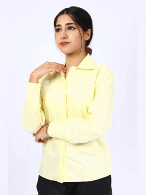 بلوز بنات مدرسية باللون الأصفر الفاتح- كود 520
