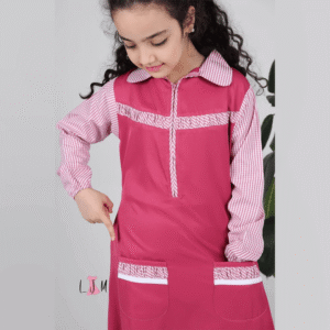 imgi_4_22-3 مريول ابتدائي شتوي باللون الوردي- كود 466