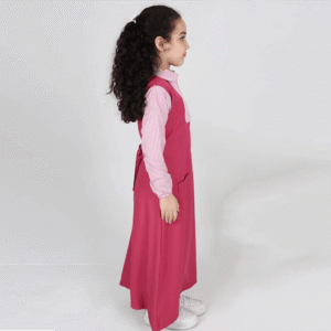 مريول ابتدائي فخم شتوي مدرسي وردي اللون- كود 467